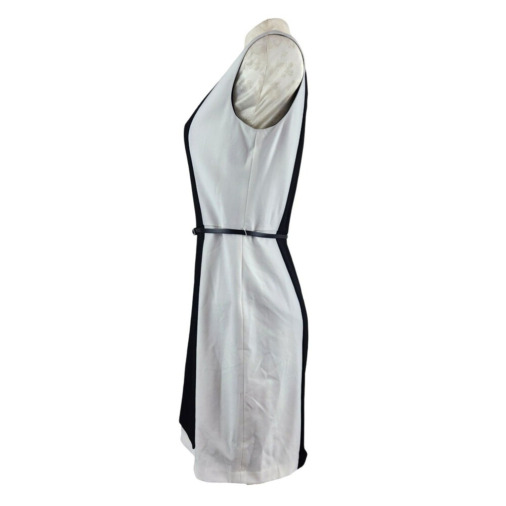 Saks Fifth Avenue Black Label Colorblock Sheath Dress Black Ivory NWT 10 - Picture 5 of 9
